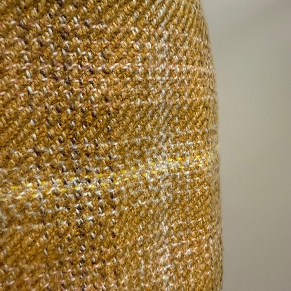 J Crew Plaid Wool Blend Pencil Skirt Mustard Yellow Women's Size 4 Career - Picture 3 of 8